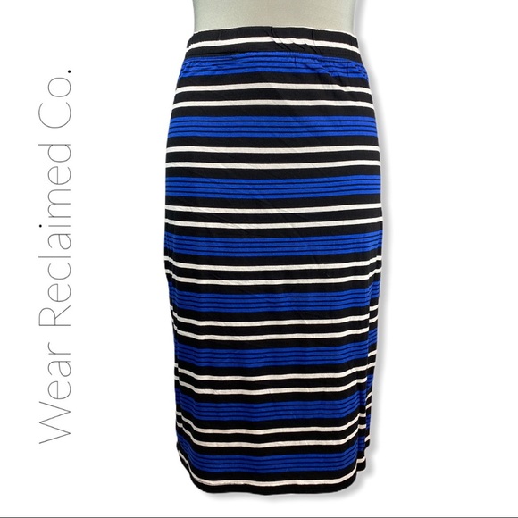 NWT - PRESS Blue Striped 2 Piece Skirt & Top Set - Picture 6 of 12